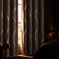 thumbnail image 6 of 100% Blackout Curtains Silver Waves Lines Grommet Thermal Insulated Curtains for Living Room Bedroom Patio Door,Gray,W37 x L84 inch (4 Panels), 6 of 8