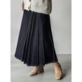thumbnail image 2 of Womens Blue Asymmetrical Pleated Denim Midi Skirt Casual Style, 2 of 8