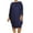 Navy, variant on Women's Plus Size Casual Solid Loose Fit 3/4 Sleeve Dolman Sleeve Midi Dress