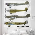thumbnail image 1 of Airplane Tapestry, Thirties Style Dive in Camouflage Colors Historical Airshow Planes Design, Fabric Wall Hanging Decor for Bedroom Living Room Dorm, 5 Sizes, Green Grey White, by Ambesonne, 1 of 1