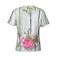 thumbnail image 6 of Vsdgher Vintage Wood with Floral Print Men's Dry Fit Mesh Athletic Shirts Moisture Wicking Tennis T-Shirt Tops, 6 of 9