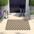 thumbnail image 2 of Brown and White Checkerboard Flannel Non Slip Door Rugs,Washable Door Mats Indoor,Decorative Door Mats,Dirt-Resistant and Absorbent Doormat for Entrance,Bedroom,Kitchen,Bathroom,31.5"x17", 2 of 4