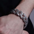 thumbnail image 4 of Rhodium Plated 925 Sterling Silver Encrusted Miami Cuban Link Bracelet 19.5mm 8" Jewelry Female, 4 of 5