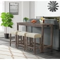 thumbnail image 2 of Multipurpose Bar Table Set with Stools - Grey Home Bar Counter Table with USB Charging Ports - 59" Long, 2 of 8