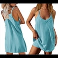 thumbnail image 2 of Vestido Deportivo para Mujer con Pantalones Cortos Debajo, Sin Mangas, Tirantes Finos, Color Azul Talla M, 2 of 6