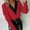 Red, variant on Women's V Neck Puff Sleeve Tunic Top, Elegant Long Sleeve Blouse with Button Cuffs for Women, Casual Dressy Tops, M