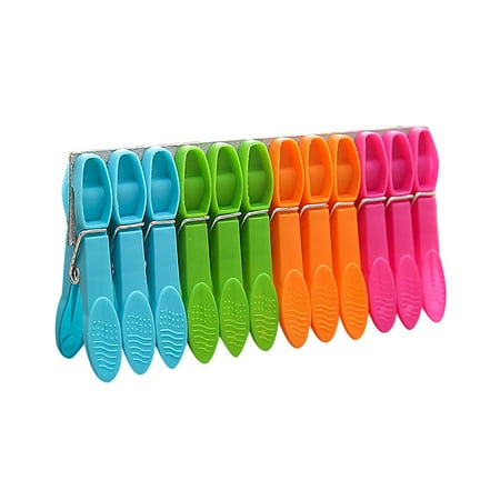 Rwvbm 48-Pack Colorful Plastic Clothespins Windproof Clips for Laundry Drying Lines Hangers (7x3x1cm)