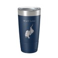 thumbnail image 1 of Wolf Lake Map Tumbler Travel Mug Insulated Laser Engraved Coffee Cup Indiana Illinois 20 oz Navy Blue, 1 of 1