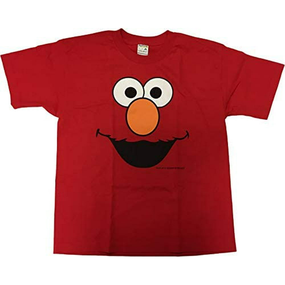 Freeze - Sesame Street Boy's Elmo Face Red Crew Neck T-Shirt - Walmart ...