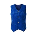 thumbnail image 2 of Chaleco de hombre con botones de Color sólido para adultos, chaleco informal para fiesta, vacaciones, ropa, traje, abrigo, chaqueta de Cosplay Chaquetas de traje, americanas y abrigos Azul SG Sonducket AP013947-16, 2 of 6