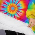 thumbnail image 3 of Oversized Wearable Blanket Hoodie,Colorful Rainbow Tie Dye Spiral Pattern Sherpa Blanket Hoodie with Super Pockets,Super Warm Fuzzy Pullover for Women & Men, 3 of 6