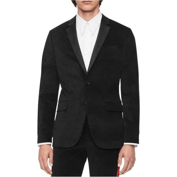 Calvin Klein - Chaqueta de terciopelo con dos botones para hombre, color negro, XX-Large Calvin Klein dos botones