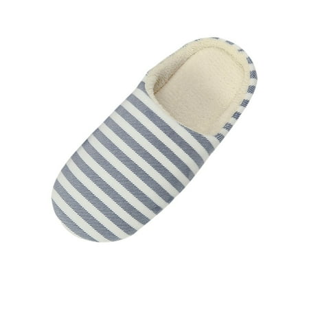 

wofedyo Slippers For Women Women Men Warm Striped Slipper Indoors Anti-Slip Winter House Shoes House Slippers For Women