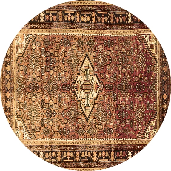 Ahgly Company Indoor Round Persian Brown Traditional Area Rugs, 5' Round