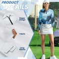 thumbnail image 6 of Yuyamidu Blue Marble Print Golf Shirts for Women Size 2XL Comfortable1/4 Zip Long Sleeve Athletic Shirts Golf T Shirts Fashion Tennis Tops, 6 of 8