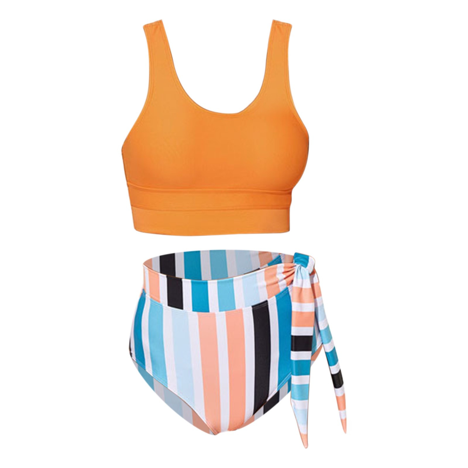 Puawkoer Women Bikini Set Two Piece Swimsuit Lace Up Floral Print