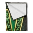 thumbnail image 2 of Modern Soft Flannel Fleece Throw Blanket, Golden Yellow with Emerald Color Letter Super Hero Graphic Design, Cozy Plush for Indoor and Outdoor Use, 60" x 80", Jade Green, by Ambesonne, 2 of 5