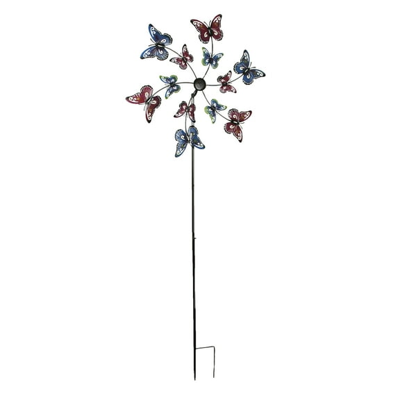 Direct International Metal Butterfly Twirler Wind Spinner Garden Stake 72 inches High
