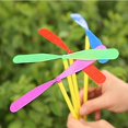 thumbnail image 2 of 30pcs Flying Hand Helicopter Toy, Bamboo Dragonfly Hand Rub Plastic Propeller For Outdoor Toy Kids Gift Flying (random Color), 2 of 3