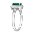 thumbnail image 2 of 7/8 Carat (Ctw) Emerald Ring in 10K White Gold with Accent Diamonds for Women, 2 of 6