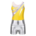 thumbnail image 3 of YEAHDOR Kids Girls Gymnastics Dance 2Pcs Sports Suit Fancy Prints Leotard with Shorts Outfit Set Yellow 12, 3 of 7