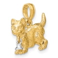 thumbnail image 5 of 14k Two-Tone 3-D Cat w/ Dangling Bell Charm K9470, 5 of 5