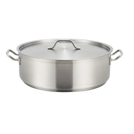 MOWENTA SSLB-15, 15-Quart Stainless Steel Brazier Pan with Cover