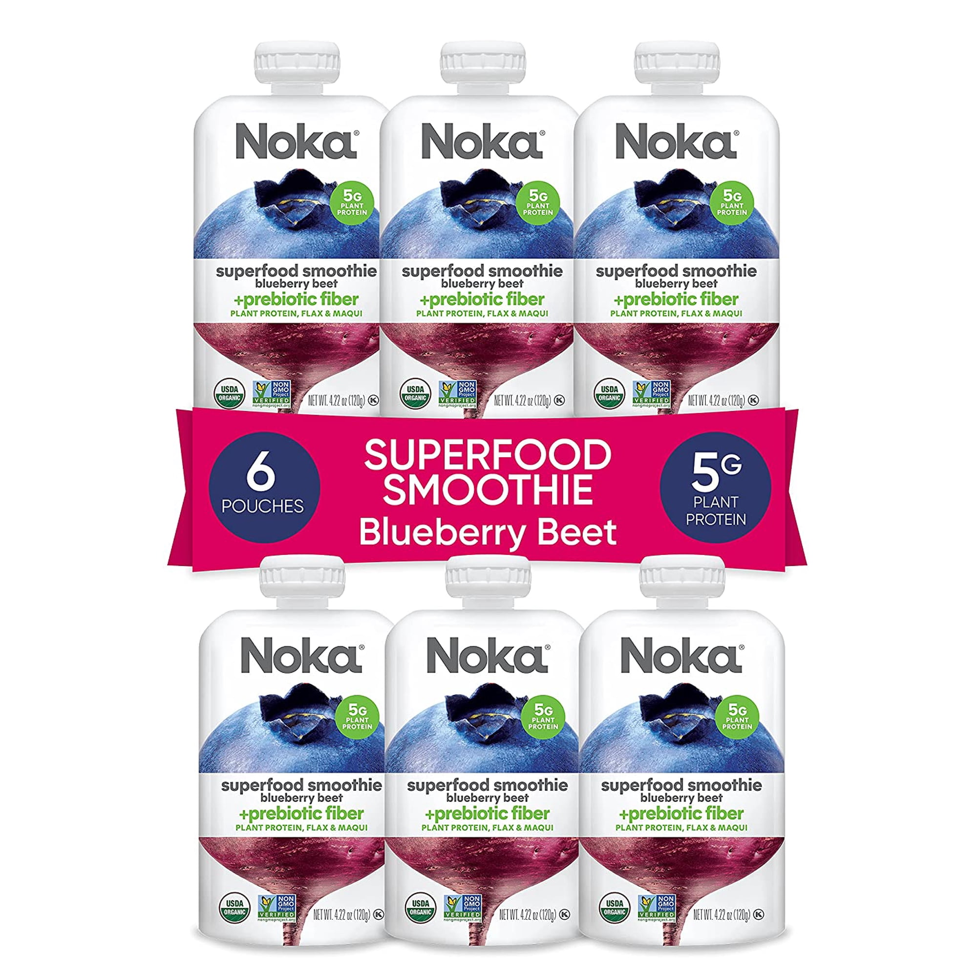 Noka Superfood Blueberry Beet Blend - Case Of 6 - 4.22 Oz