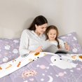 thumbnail image 4 of Homewish Coquette Kawaii Halloween Ghost Full Size Comforter Sets,Spider Web Heart Candy Print Bedding Comforter Set,Light Lavender,Halloween Reversible,3pcs,1 Comforter and 2 Pillowcases, 4 of 7
