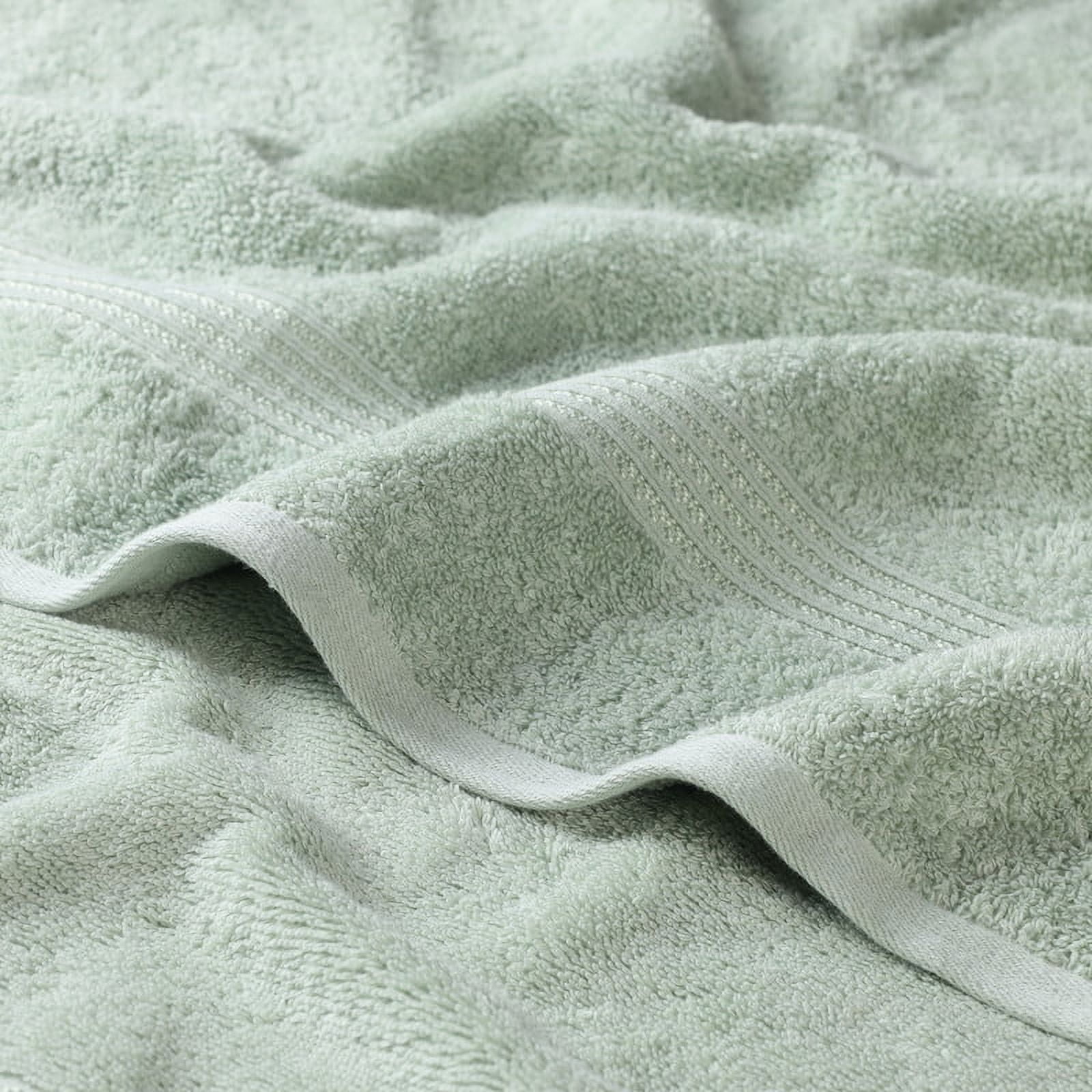 Classic Long Combed Egyptian Cotton Ultra-Soft Absorbent 8-Piece Hand Towel Set, Sage, by Superior