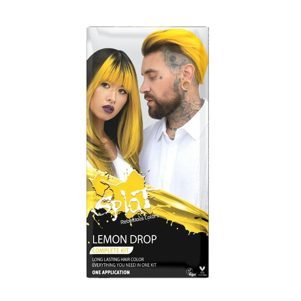 Splat Complete Kit, Lemon Drop, SemiPermanent Yellow Hair Dye with