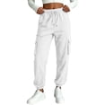 thumbnail image 2 of Lnmiateer Womens Soft Lounge Jogger Pants Solid Color Drawstring Elastic Waist Tapered Pockets Home Relaxation Friend Gathering, 2 of 6