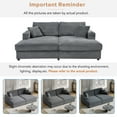 thumbnail image 5 of Aukfa 87" Double Chaise Oversized Sofa Bed with USB Ports&Cup Holder for Living Room, 2 Pillows, Corduroy, Gray, 5 of 12
