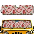 thumbnail image 2 of Uorisanigo Red Strawberry Car Windshield Sun Shade Compatible with for 2018-2025 Jeep Wrangler JL/2020-2025 Jeep Gladiator, Foldable Window Sunshade Block UV Rays and Sun Heat, 2 of 7