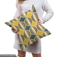 thumbnail image 5 of Ambesonne Geometric Fabric by the Yard Upholstery, Rhombus and Stripes, 2 Yards, Grey Yellow White, 5 of 5