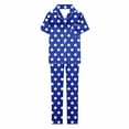 thumbnail image 5 of Tnhcen Women's 2 Piece Cotton Pajama Set Short Sleeve Sleepwear Top Pants Print Nightwear Set S-2XL, 5 of 6