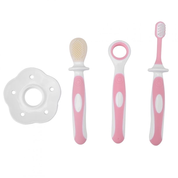 JUEGO DE CEPILLOS DE DIENTES CON MORDEDOR Suave para Bebés, Cuidado de Limpieza de Dientos de 6 A 12 Meses