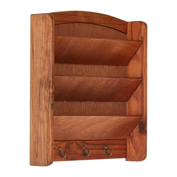 Home Intuition Wall Mount Letter Rack 3 Tier with Key ...