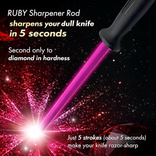 Ruby Sharpener Rod: Durable Knife Sharpener, Harder Than Steel Honing Rod, Japan Product