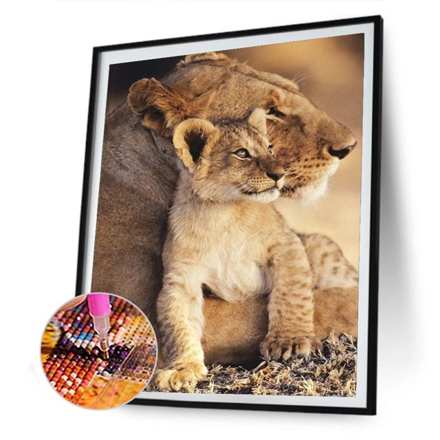 Cuadros Decorativos Completo redondo taladro diamante pintura mosaico animales serie Home Decors (E1324) Tmvgtek embutido en tela