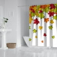 thumbnail image 2 of Orange Maple Leaf Thanksgiving Day Shower Curtain,Washable Show Curtain with Hooks Retro Polyester Fabric Bathroom Curtains for Thanksgiving Day Fall Party Home Decor, 2 of 5