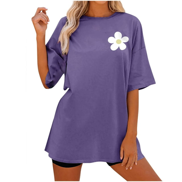 Pompotops Mode Femmes Décontracté Blouse à Boutons Patchwork T-Shirt à Manches Courtes Hauts d'Été Liquidation