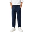 thumbnail image 3 of Jinhomg Kids Boys School Uniform Pants Soft Cotton Jogger Pants Elastic Waist Tapered Pant Back to School Stretch Casual Trousers for Boys Size 6-15Y, 3 of 9