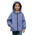 thumbnail image 2 of Lutiedan Girls Waterproof Rain Jacket Zip Up Hooded Lightweight Windbreaker Casual Outdoor Raincoats with Pocket Size 5-16, 2 of 8