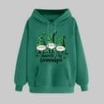 thumbnail image 2 of VBTAPA Women's St. Patrick's Day Hoodies Clover Shamrock Print Casual Sweatshirt Drawstring Long Sleeve Hooded Pullover Tops with Pocket Army Green L, 2 of 6