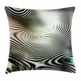 thumbnail image 1 of Abstract Decor Throw Pillow Cushion Cover, Geometrical Modern Zebra like Pattern with Circled Details Artwork, Decorative Square Accent Pillow Case, 24 X 24 Inches, Black and White, by Ambesonne, 1 of 2