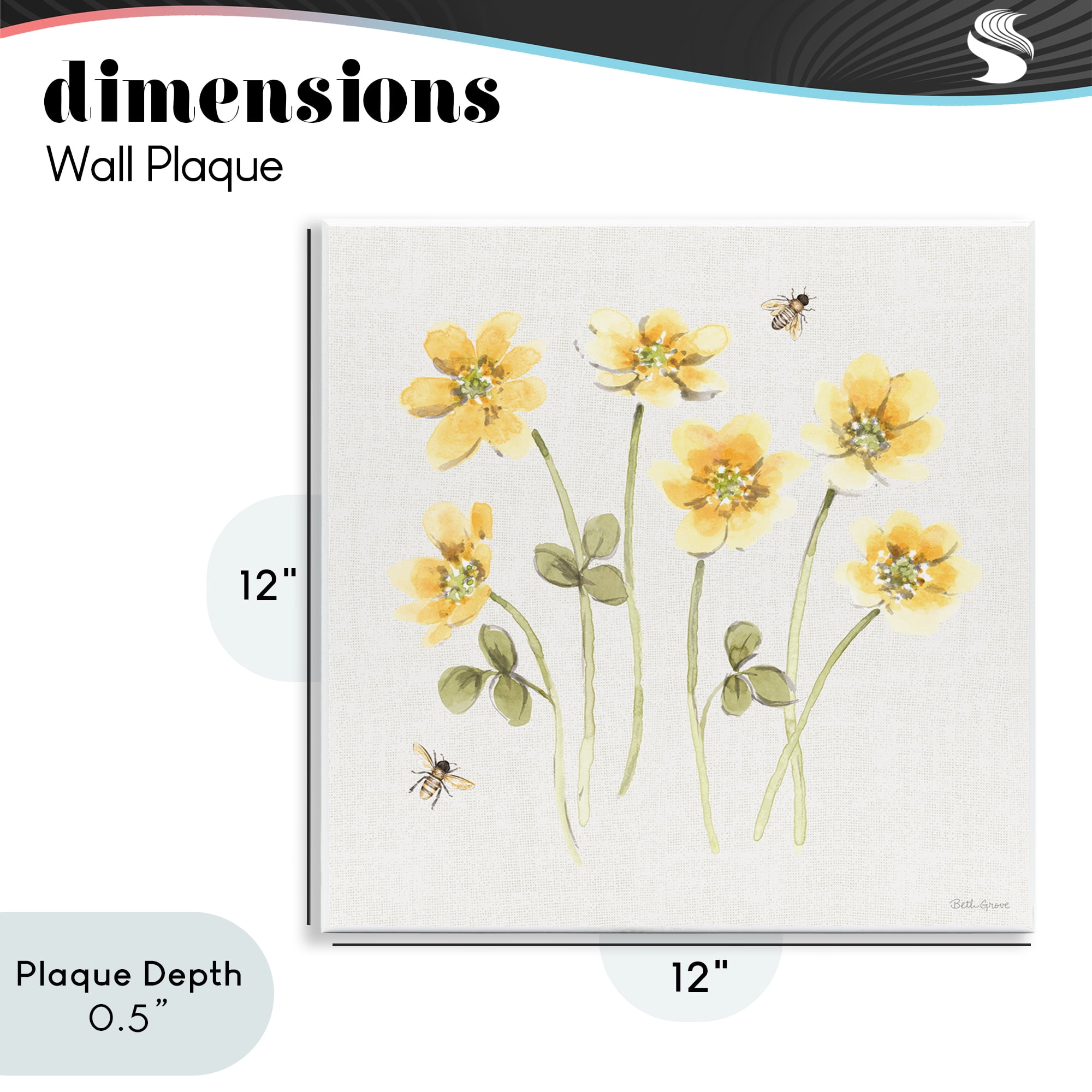 Stupell Industries Sweet Honey Wildflowers Wall Plaque Art, design by Beth Grove