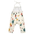 thumbnail image 3 of Girls' Jumpsuits Rompers Summer Casual Sleeveless Rompers With Pockets Spaghetti Strap Romper Colorful Dots and Lines 2T, 3 of 7
