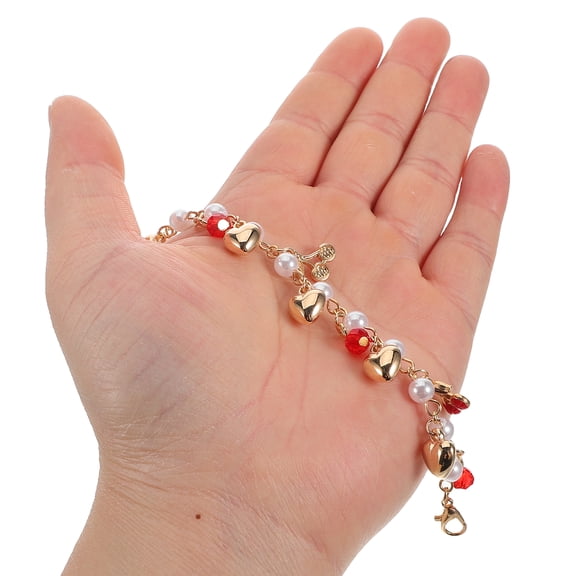 OFFIGAM 2-Pack Women's Strawberry Charm Chain Bracelets, Alloy Material, Trendy Fruit Accessory for Fashionable Looks