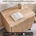 thumbnail image 6 of 2-Drawer File Cabinet, 31.8" Fluted Lateral File Cabinet with Hanging Rod for Letter, Legal, A4, Large Tabletop for Printer, Office Wood Printer Cabinet, Natural Oak, 6 of 6